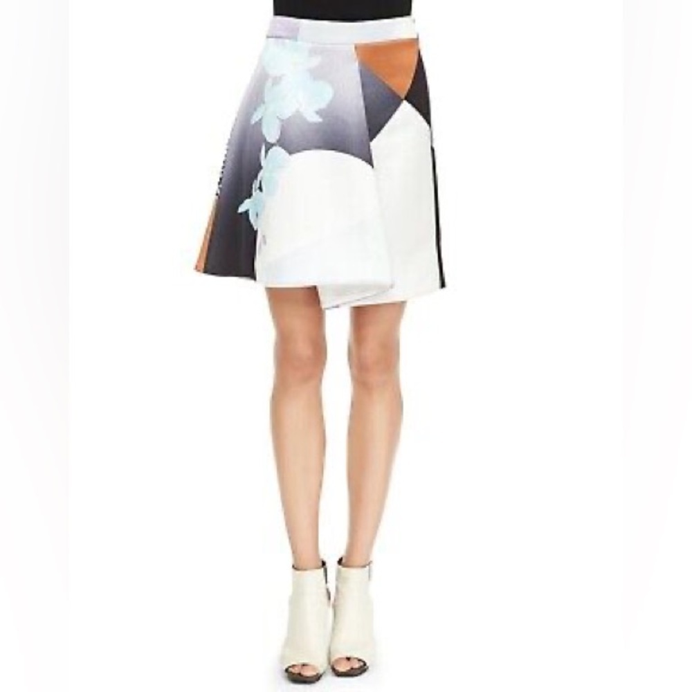 3.1 Philip Lim Multicolor Soleil Print Rounded Fold Detail Skirt